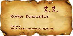 Küffer Konstantin névjegykártya